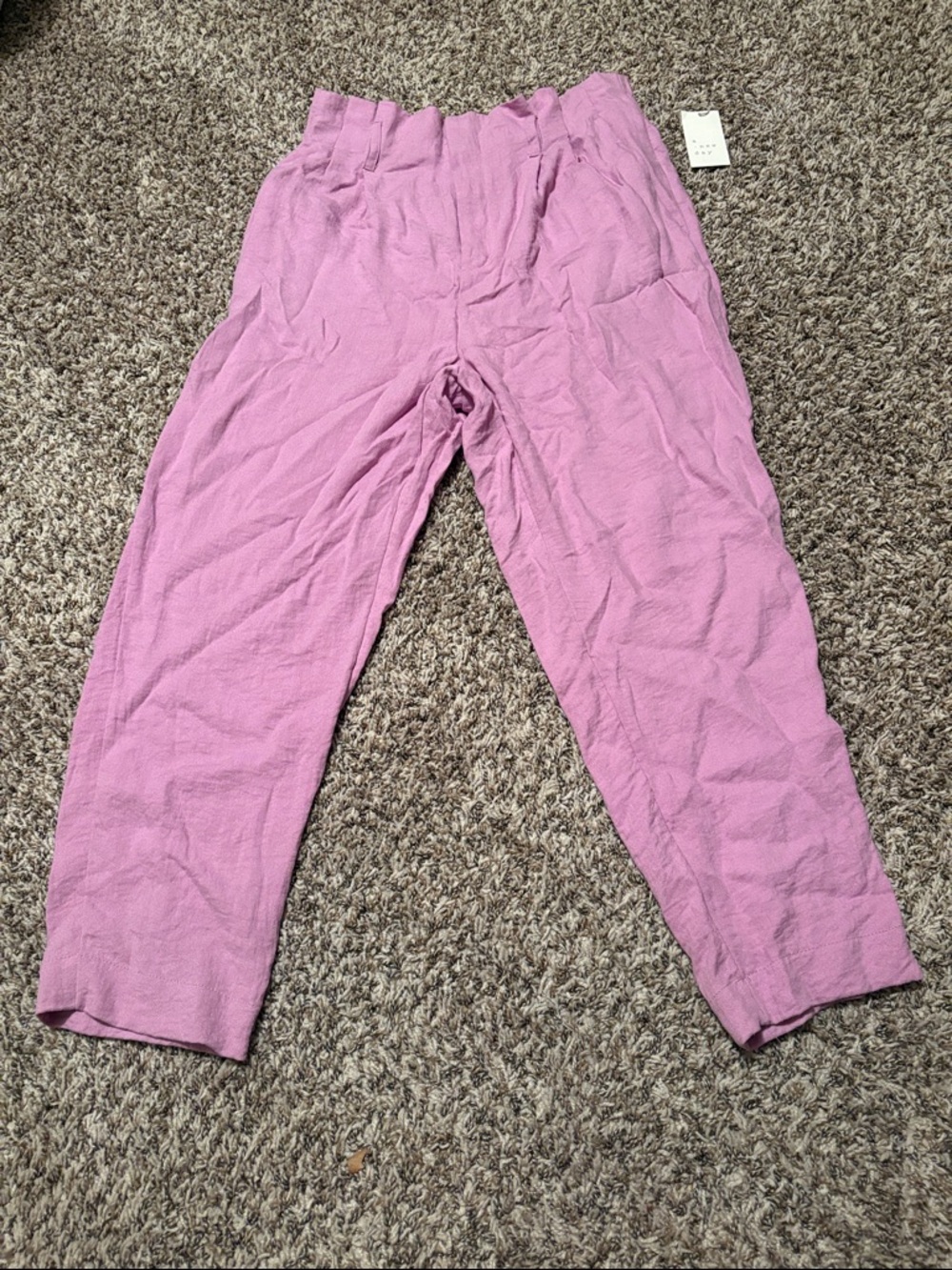 Ladies size large light purple pants with elastic waist